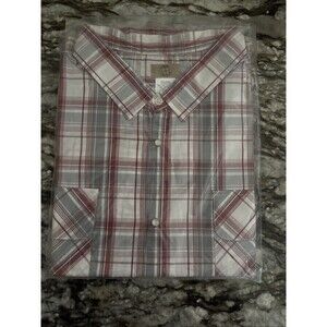 Haband Travelers Western Short Sleeve Plaid Button Shirt Men Size 3X~NEW!